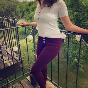 No Boundaries maroon jeans!